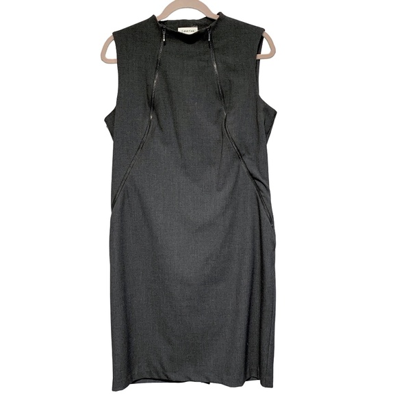 Calvin Klein Gray Zipper Sleeveless Sheath Dress - Picture 1 of 6